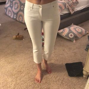 White Modern Kick Crop Denim